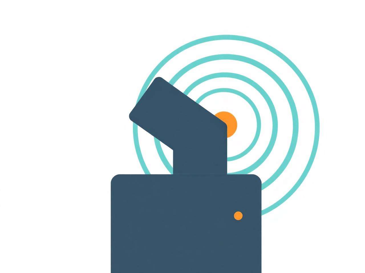 Illustration of a key card tapping an access reader, sending signals to Jibbie